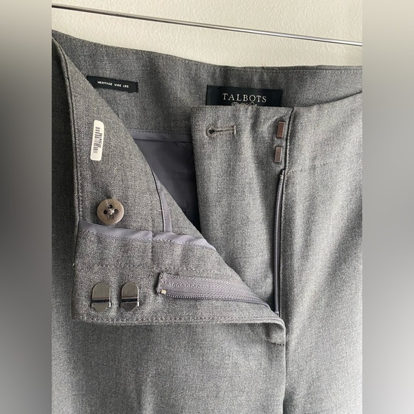 Talbots Heritage Wide Leg Dress Pants Gray Size 8 Women's Business Office Formal - Picture 5 of 5